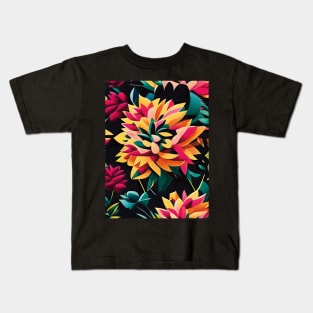 Dahlia Abstract Artwork Kids T-Shirt